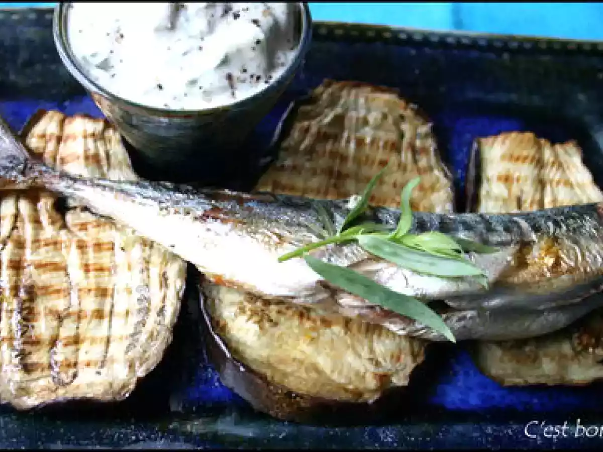 Maqueraux et aubergines grillés, sauce à l'estragon - photo 2