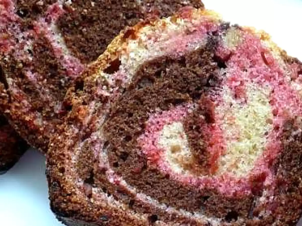 Marbré fraise vanille chocolat