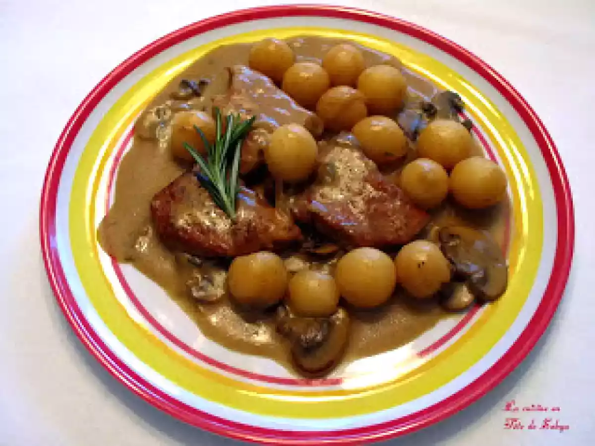 Médaillons de Porc aux Champignons, Dijon et Miel