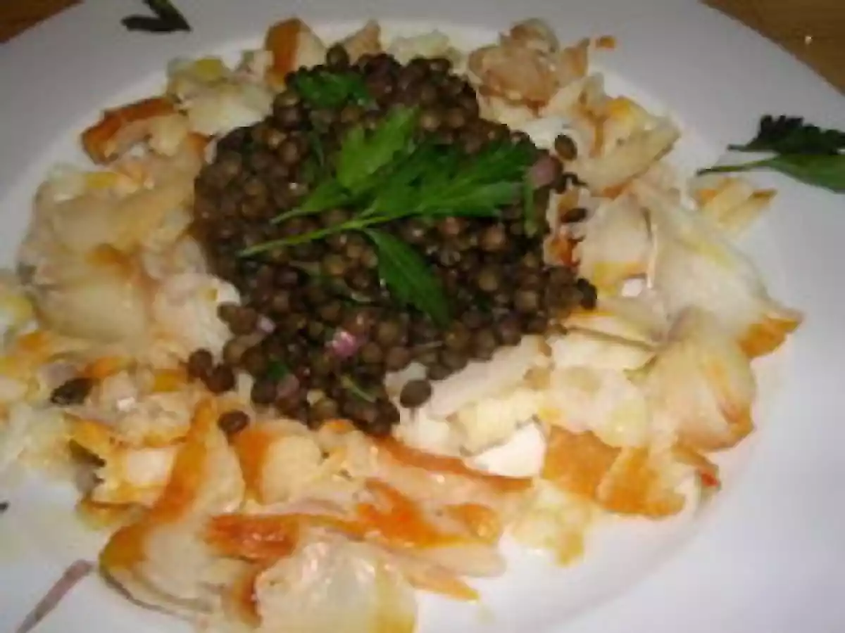 Méli-mélo de haddock et de lentilles