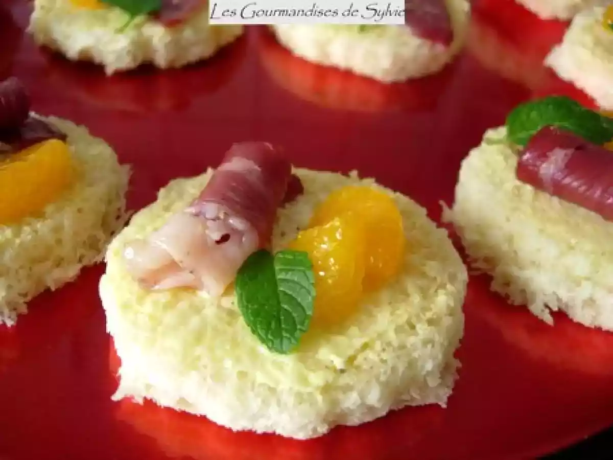 Menu St-Valentin : Canapés Canard Fumé aux Mandarines - photo 2