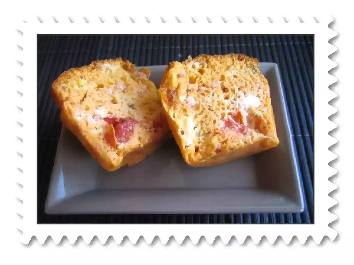 Mes muffins salés à la tomate, au chèvre frais et petits lardons.. - photo 2