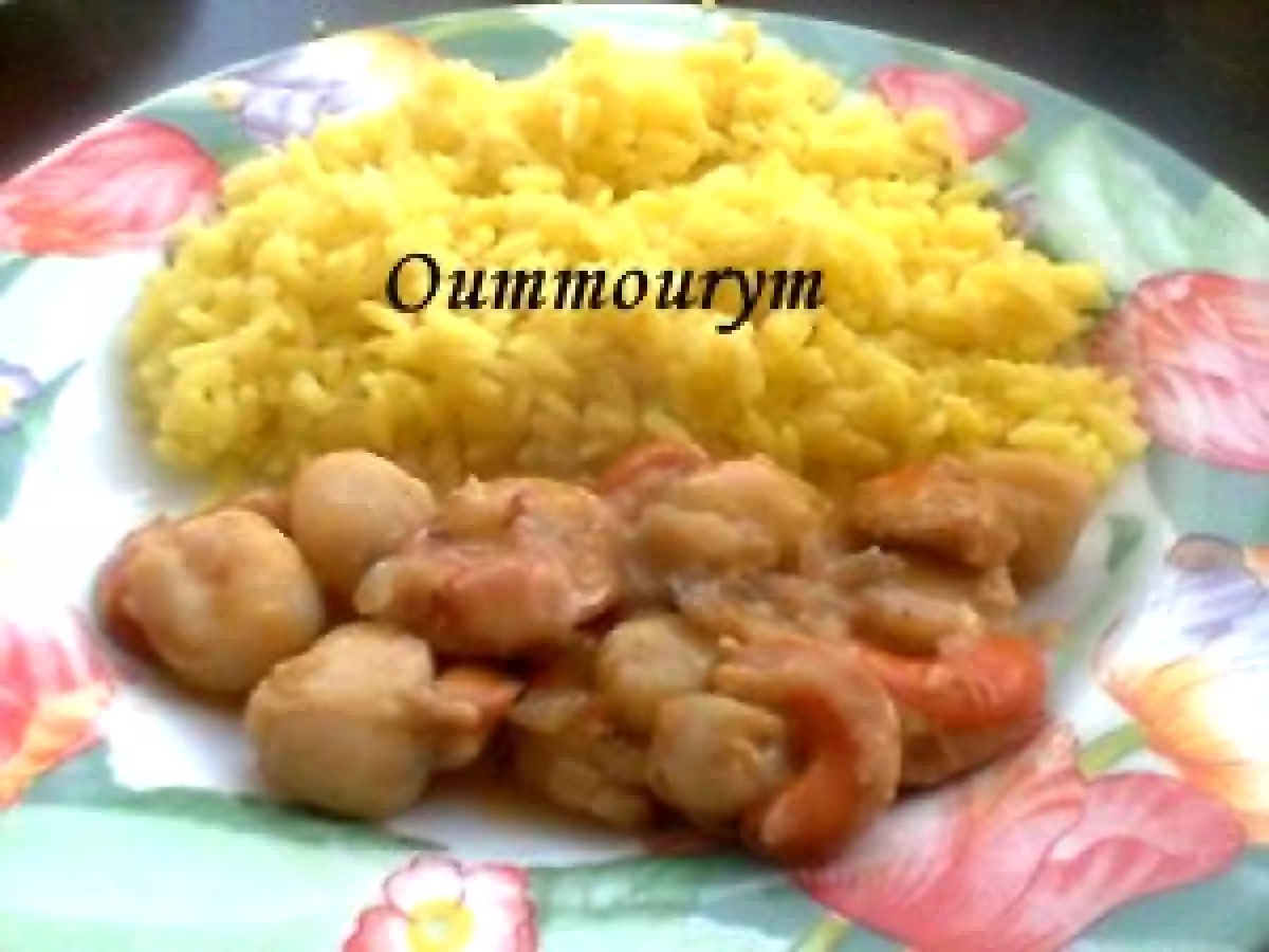 Mes noix de Saint Jacques au riz safrané