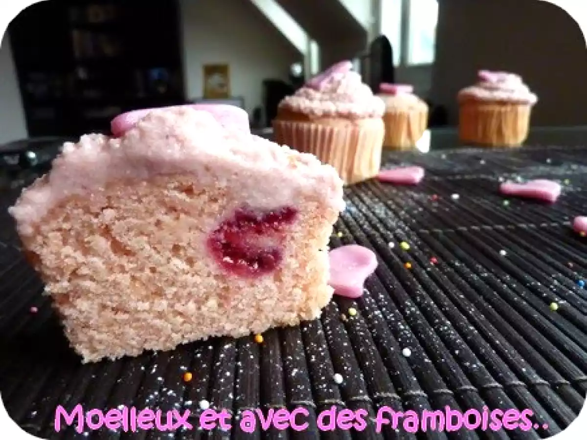 Mes Valentine's cupcakes ou mes cupcakes biscuits roses et framboises - photo 3