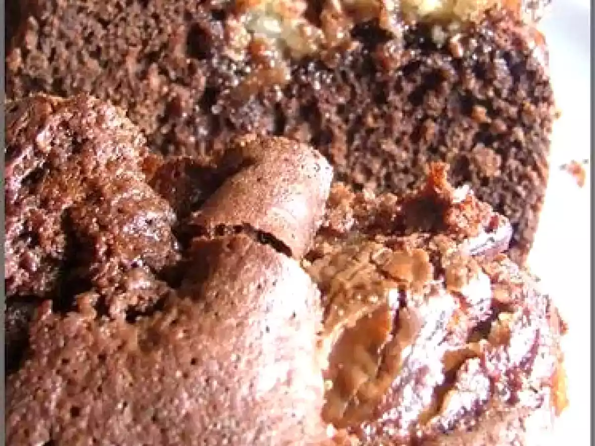 Mi cake, mi bonbon.... Cake au chocolat fourré Bounty