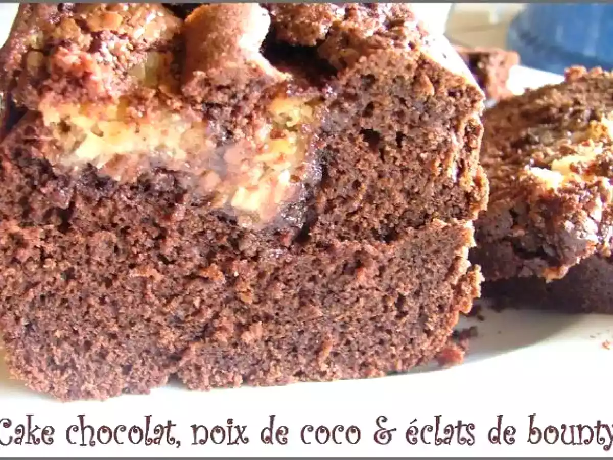 Mi cake, mi bonbon.... Cake au chocolat fourré Bounty - photo 3