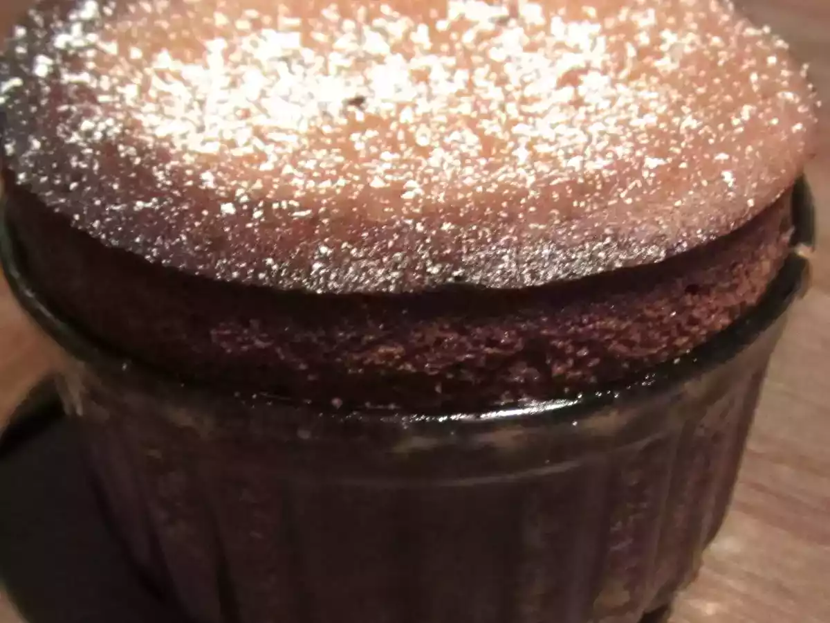 Mi-cuit au chocolat, coeur chocolat blanc.