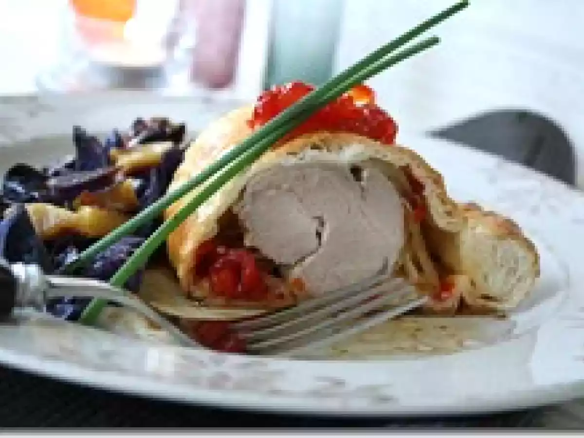 Mignon en Croûte de Confiture de Poivron et Chou Rouge aux Pommes