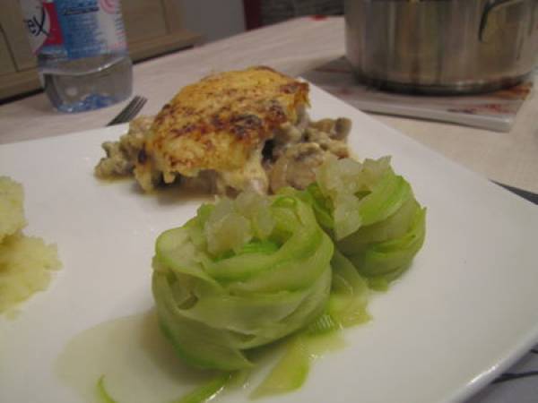 Mignonettes de porc Orloff et farandole de courgettes