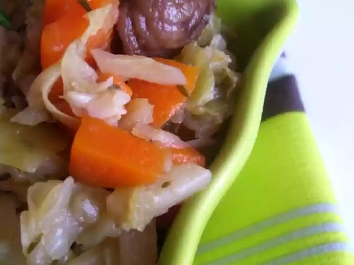 Mijoté de chou vert aux fruits d'automne