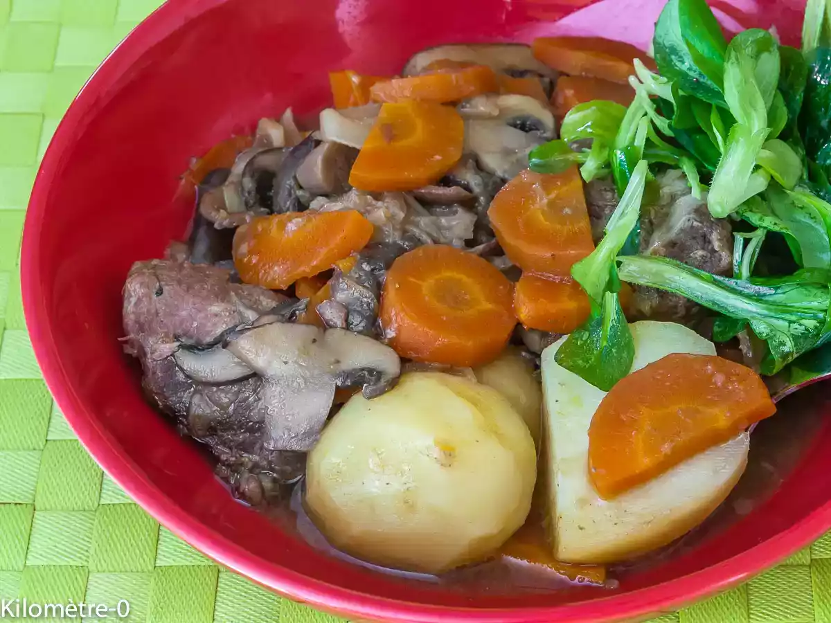 Mijoté de joues de porc aux champignons et carottes