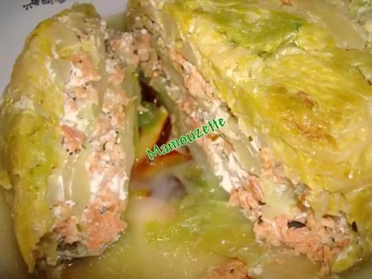 Mille-feuille de deux choux aux deux saumons