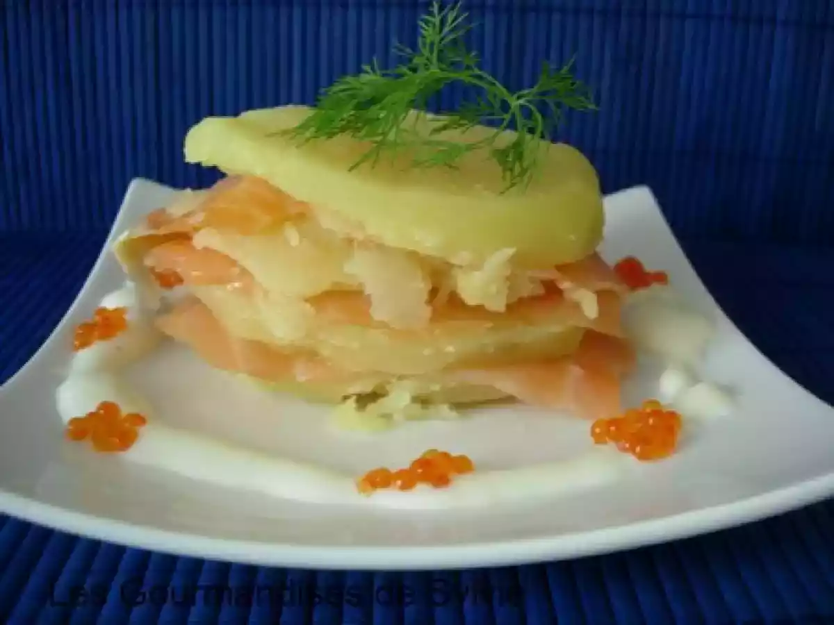 Mille-Feuille de Pommes de Terre au Saumon Fumé