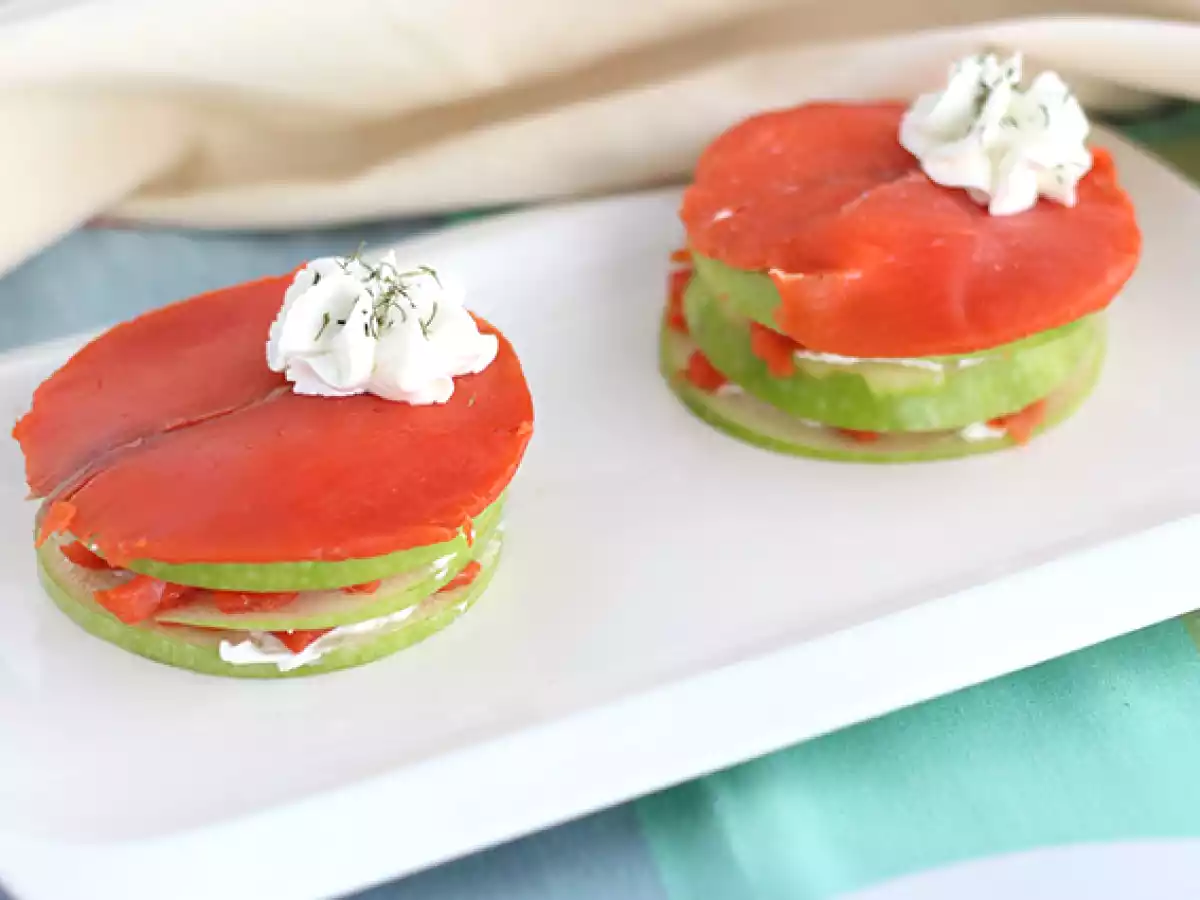 Mille feuille de saumon à la pomme verte - photo 3