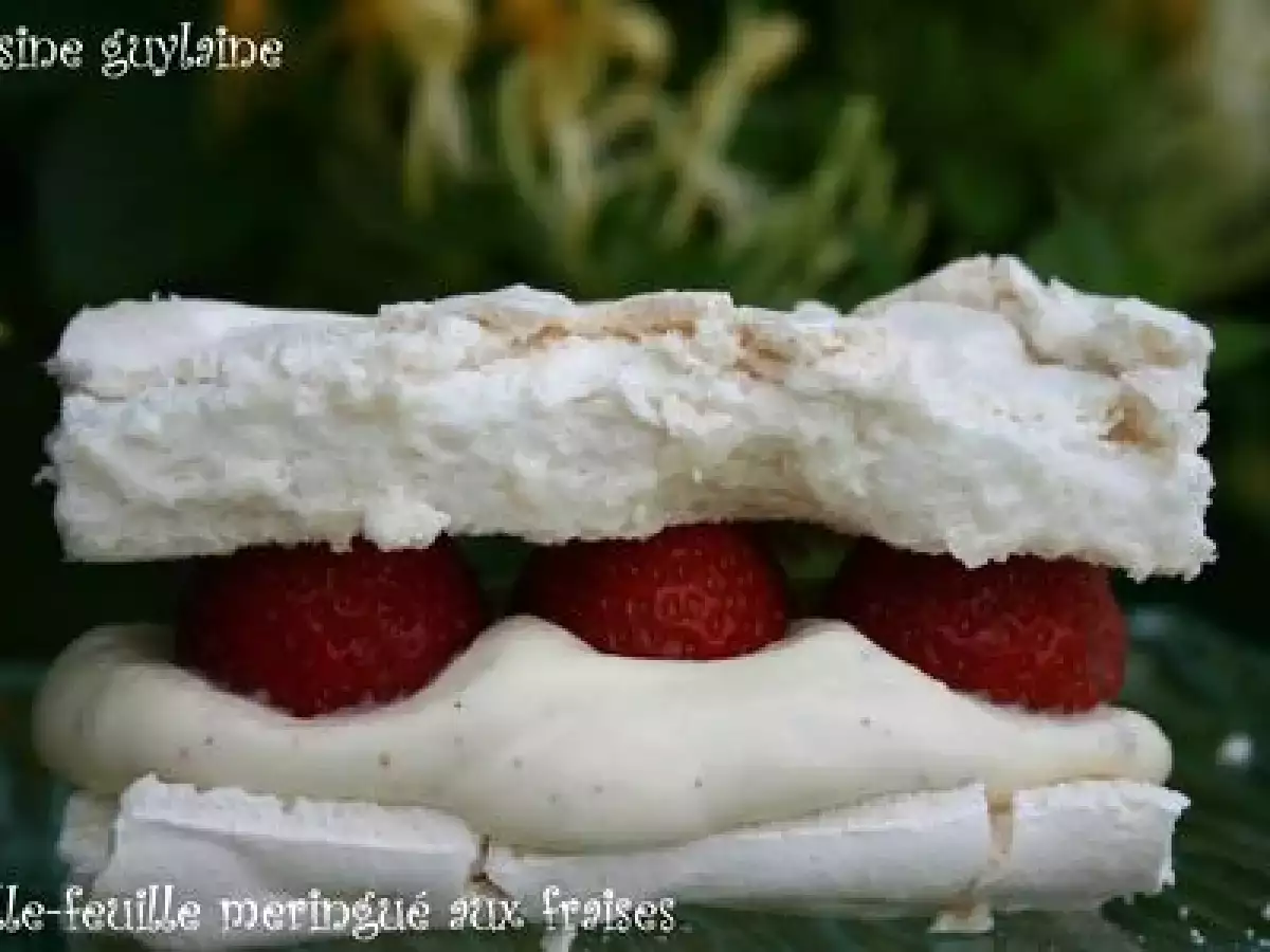 ^^Mille-feuille meringué et sa crème vanillée aux fraises et limoncello^^ - photo 6
