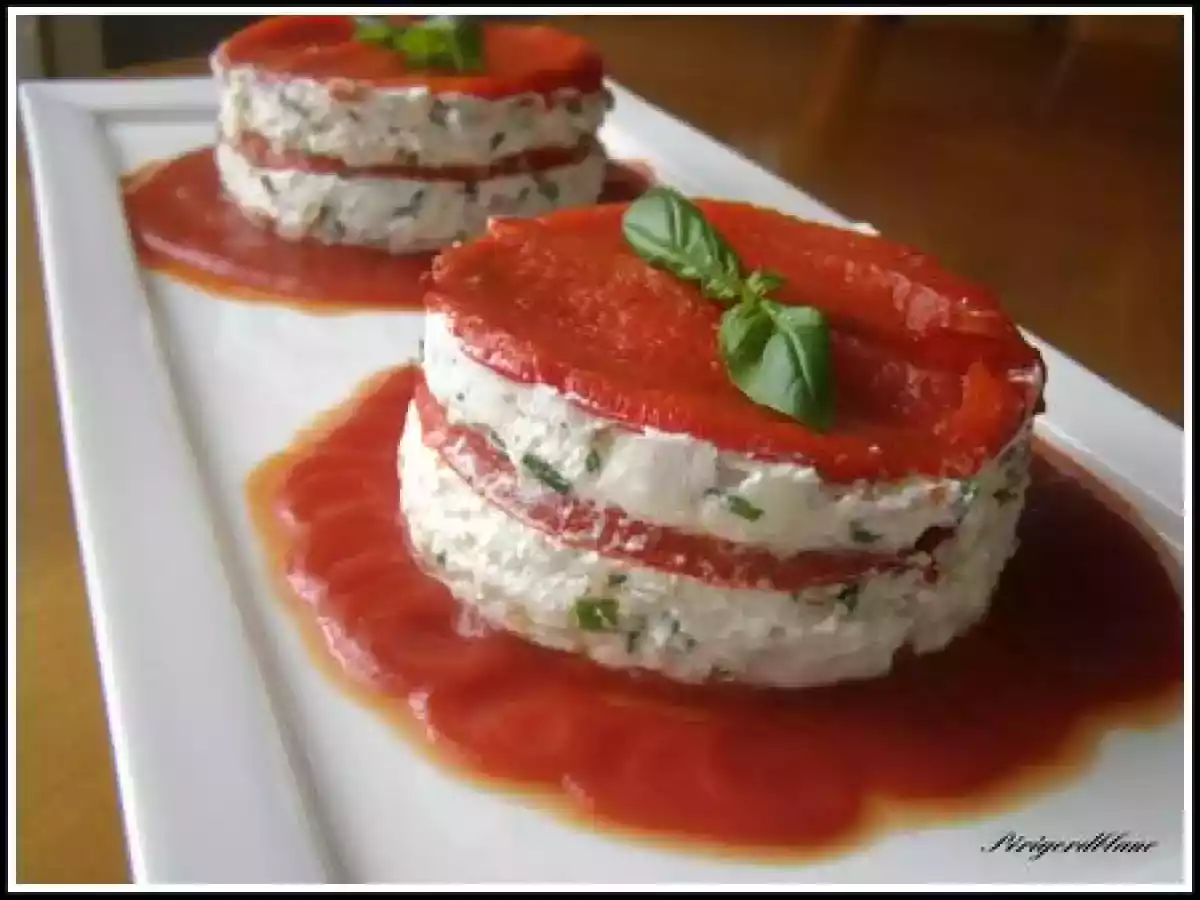 **** Mille - feuilles de poivrons au chèvre ****