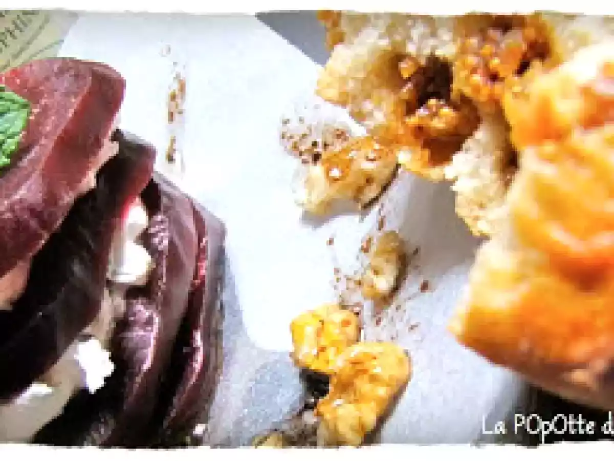 Millefeuille Betterave Chèvre Frais, Vinaigrette aux NOix