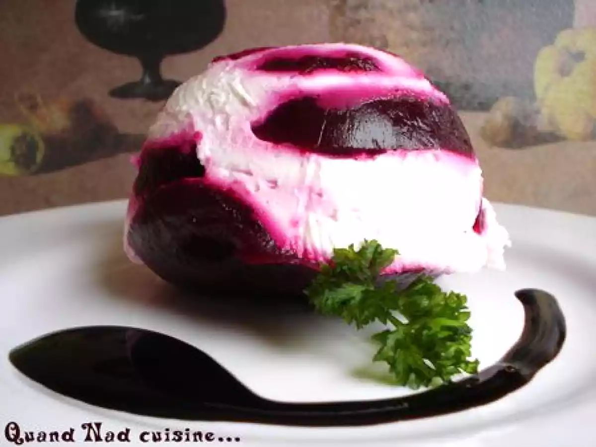 Millefeuille de betterave et de chèvre