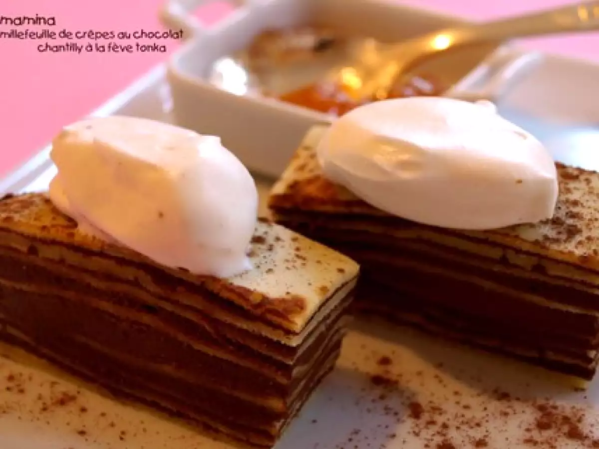 Millefeuille de crêpes au chocolat à la fève tonka ou à la cannelle
