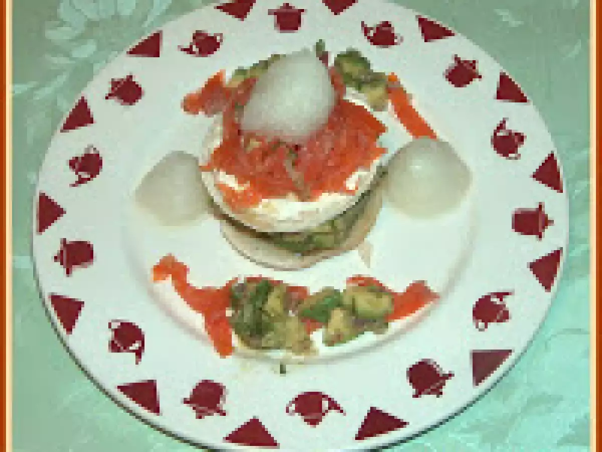 Millefeuille de saumon fumé et son sorbet au citron vert - photo 2