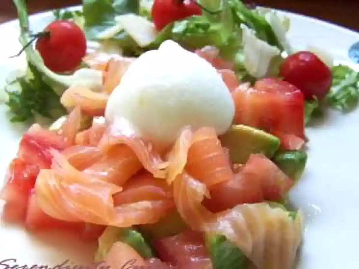 Millefeuille de saumon fumé, sorbet citron vert