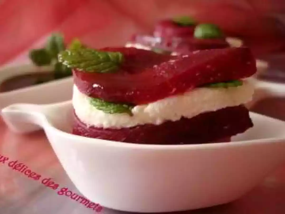 Millefeuilles de betteraves à la ricotta