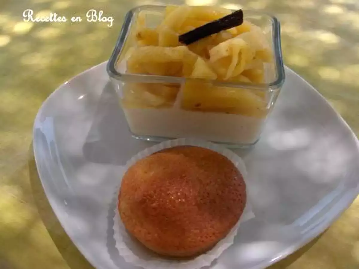 MINI BABAS AU RHUM COMPOTEE D'ANANAS FRAIS VANILLE ET CREME PATISSIERE - photo 2