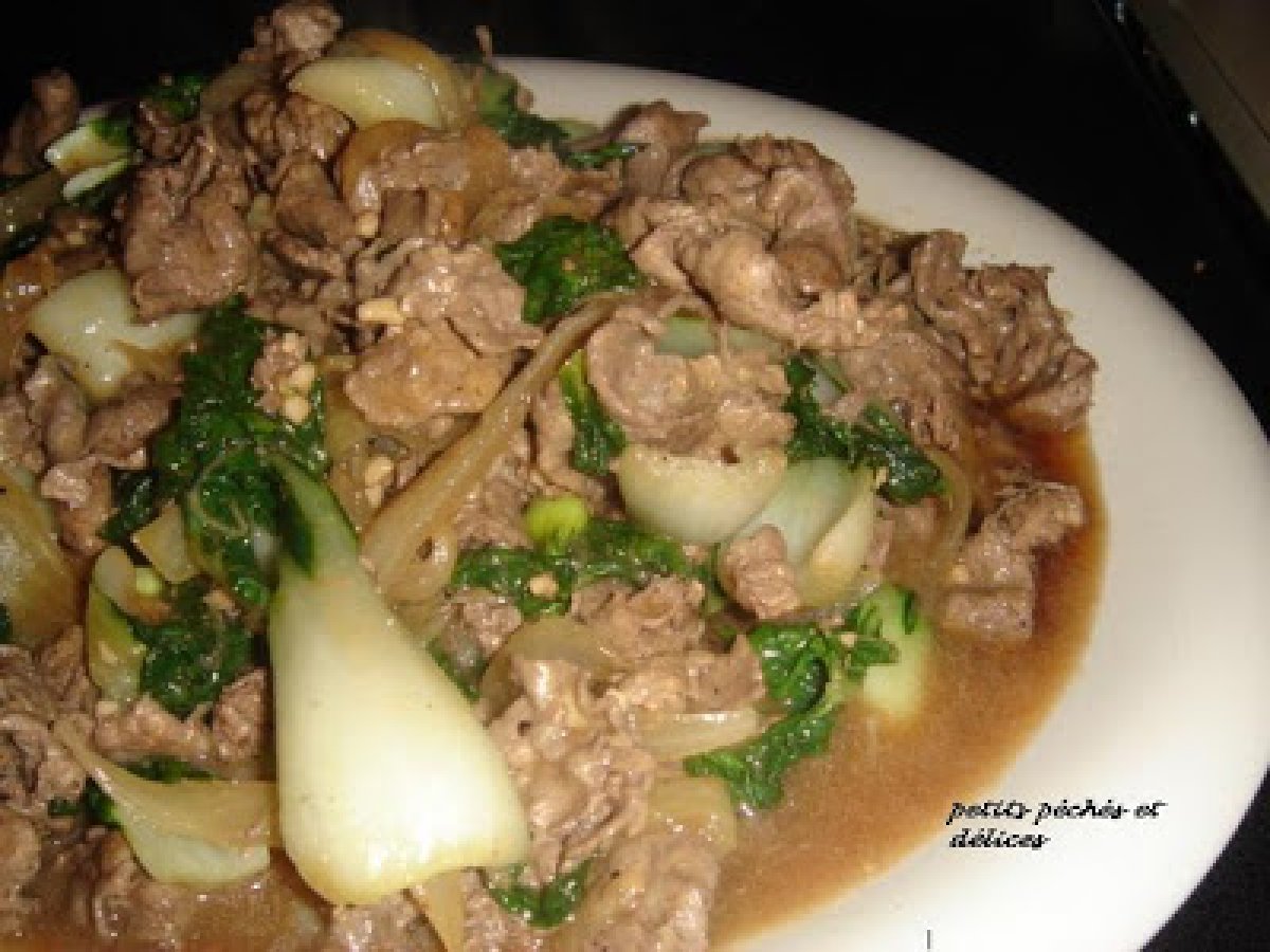 Mini Bok Mini bok choy et boeuf sauté, sauce aux huîtres - Recette Ptitchef