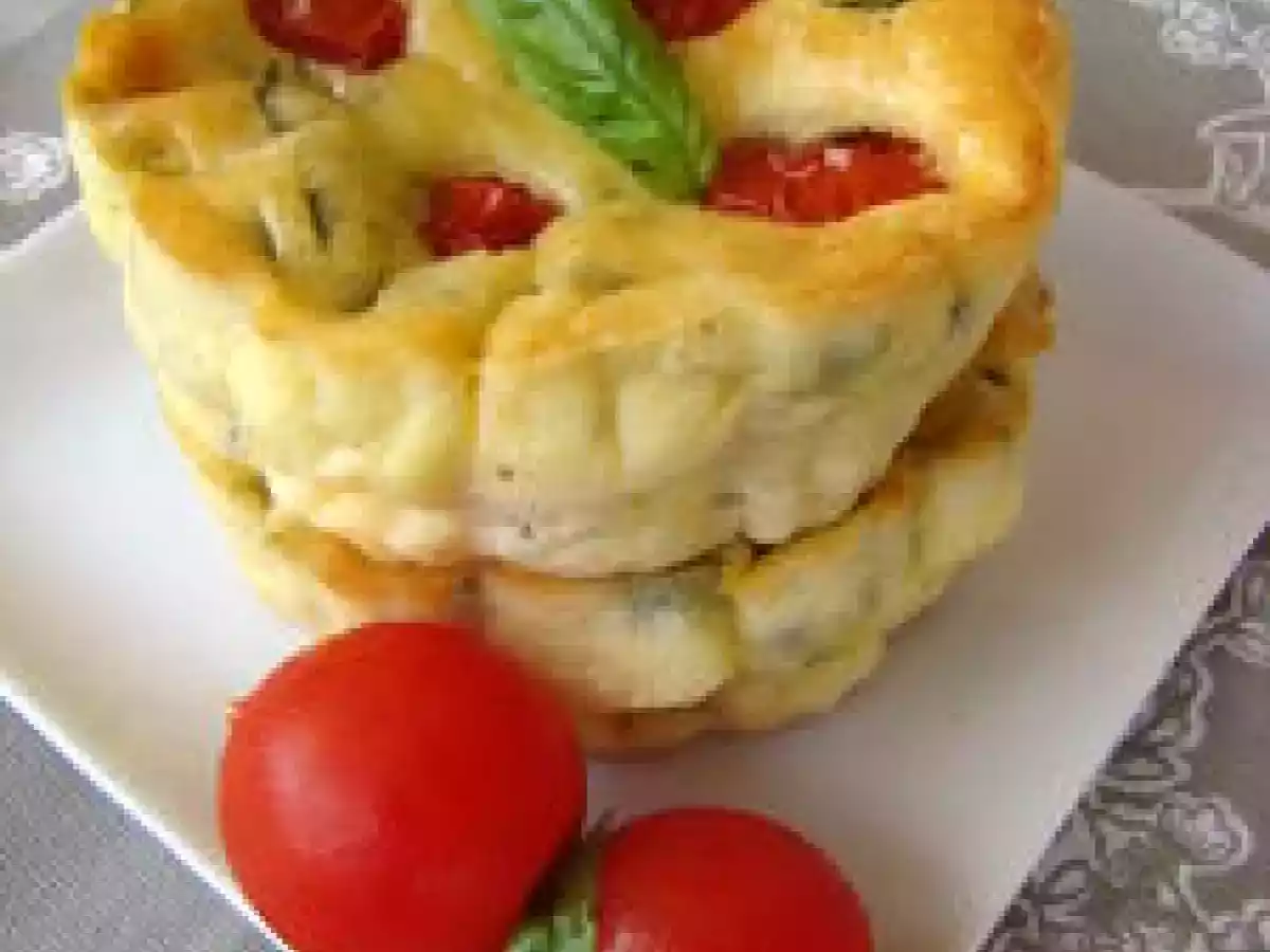 Mini clafoutis aux tomates cerises-ricotta et basilic