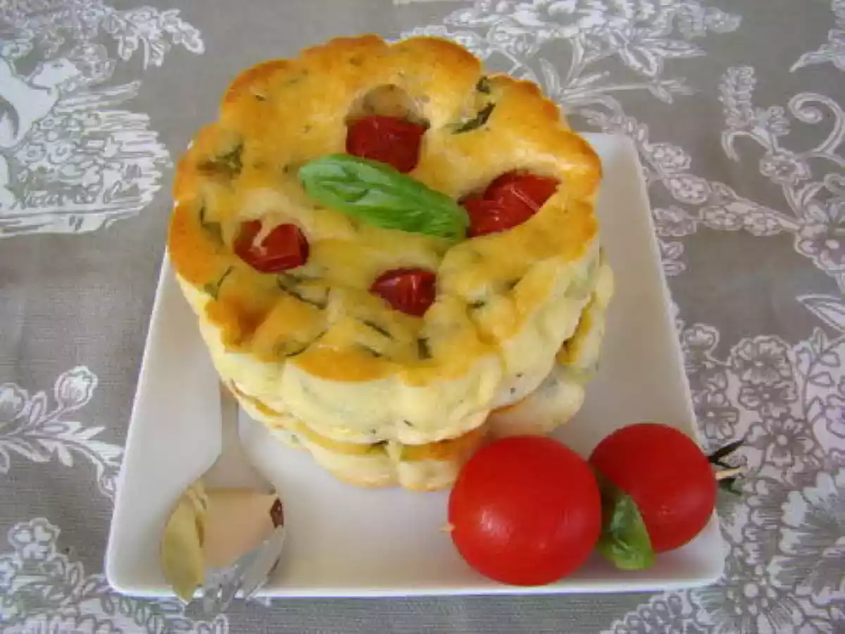 Mini clafoutis aux tomates cerises-ricotta et basilic - photo 2