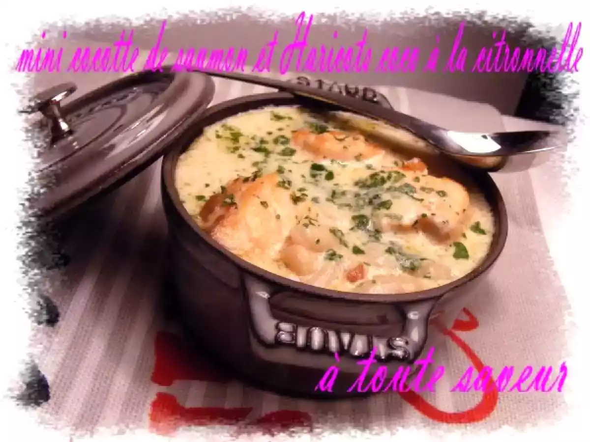 Mini cocotte de saumon et Haricots coco à la citronnelle