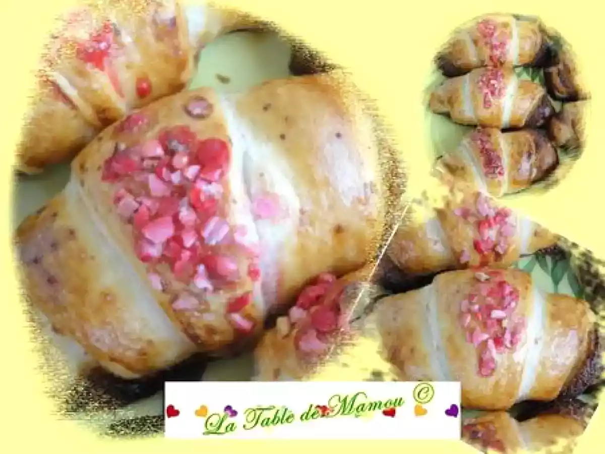 Mini croissants à la crème d'amande et aux pommes