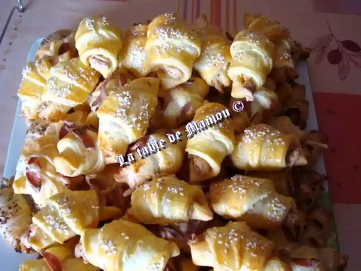 Mini croissants crevettes, ou anchois