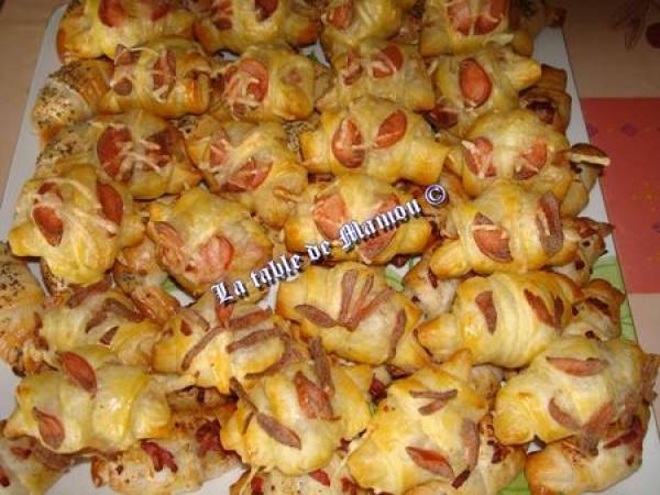 Mini croissants knacks ou jambon