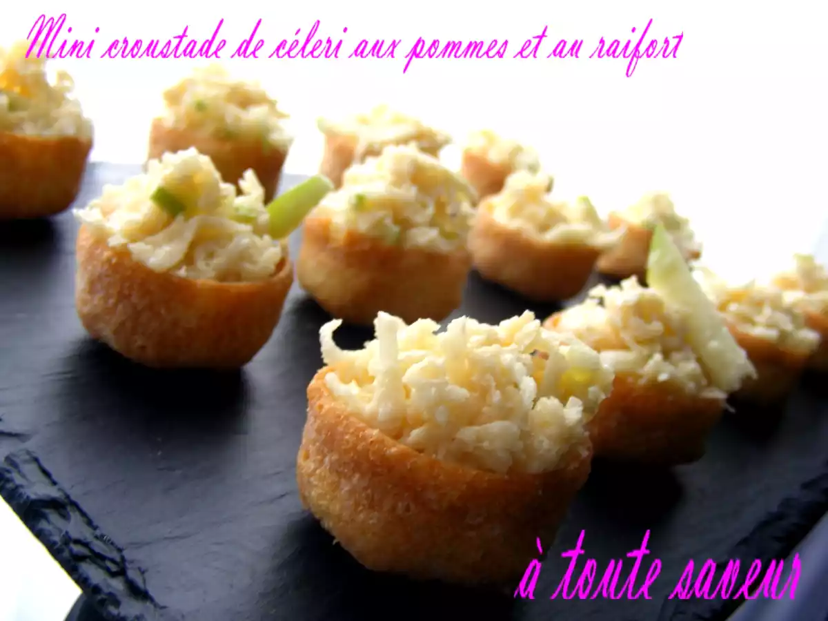Mini croustade de céleri aux pommes et au raifort