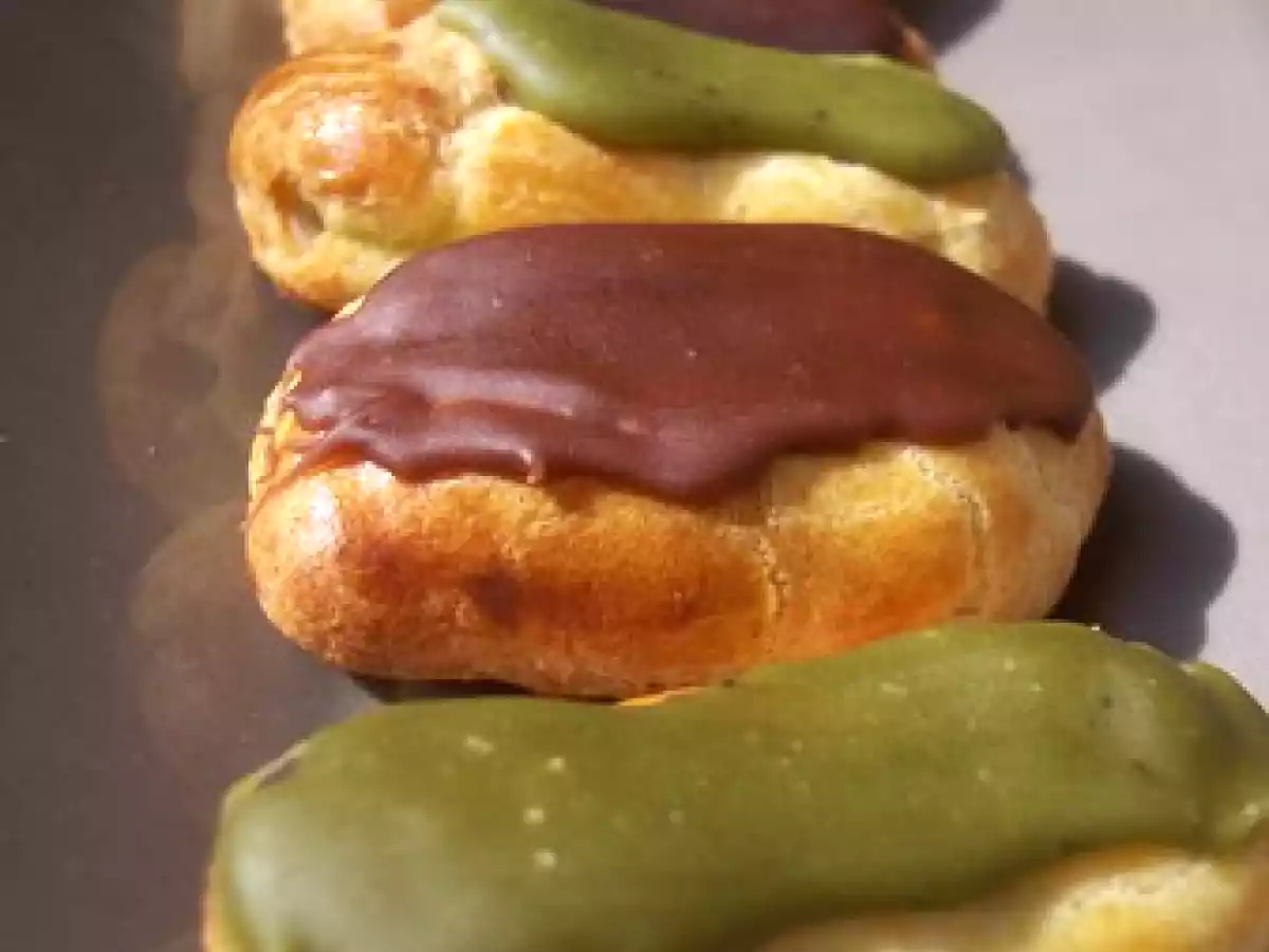 Mini éclairs matcha et chocolat