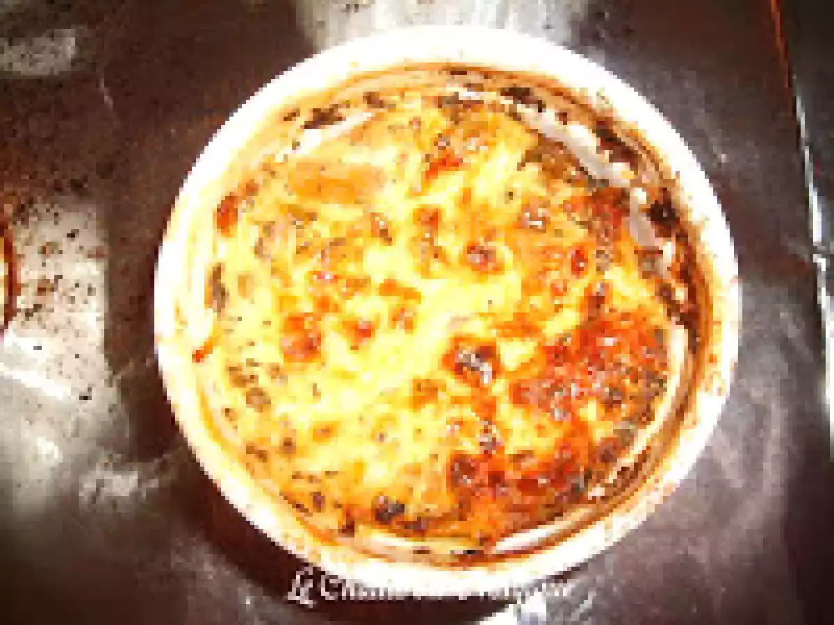 Mini flan de courgettes aux olives.