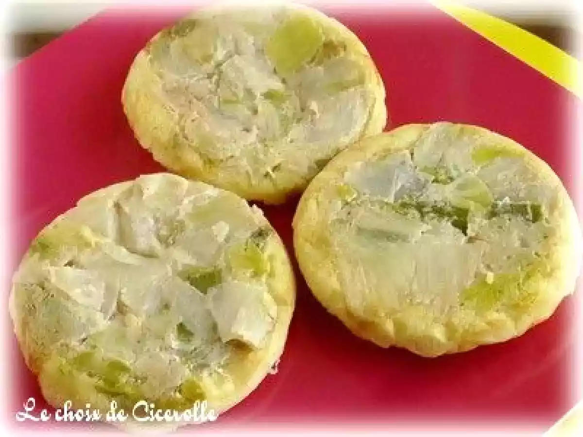 Mini-focaccia façon tatin, aux endives et poireaux