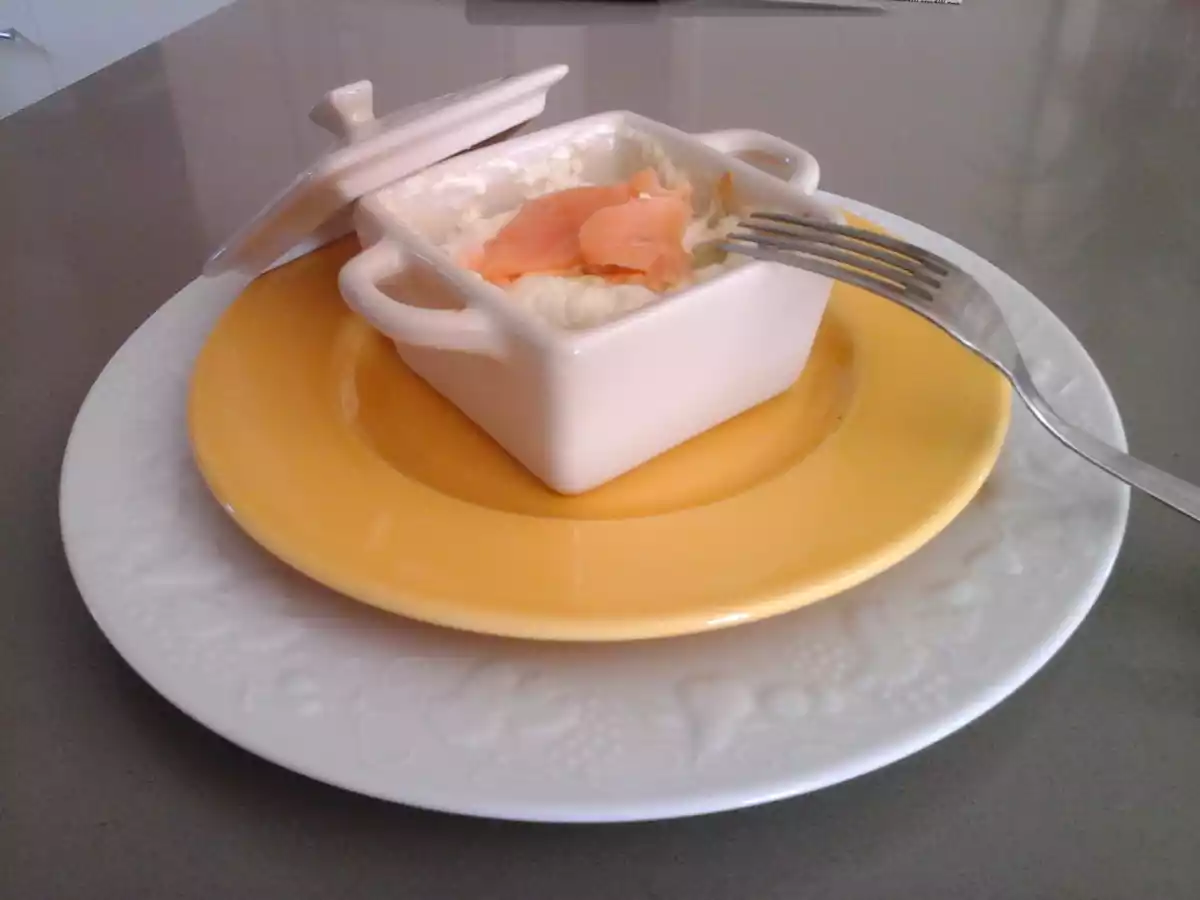 Mini gratins de ravioles au saumon fumé