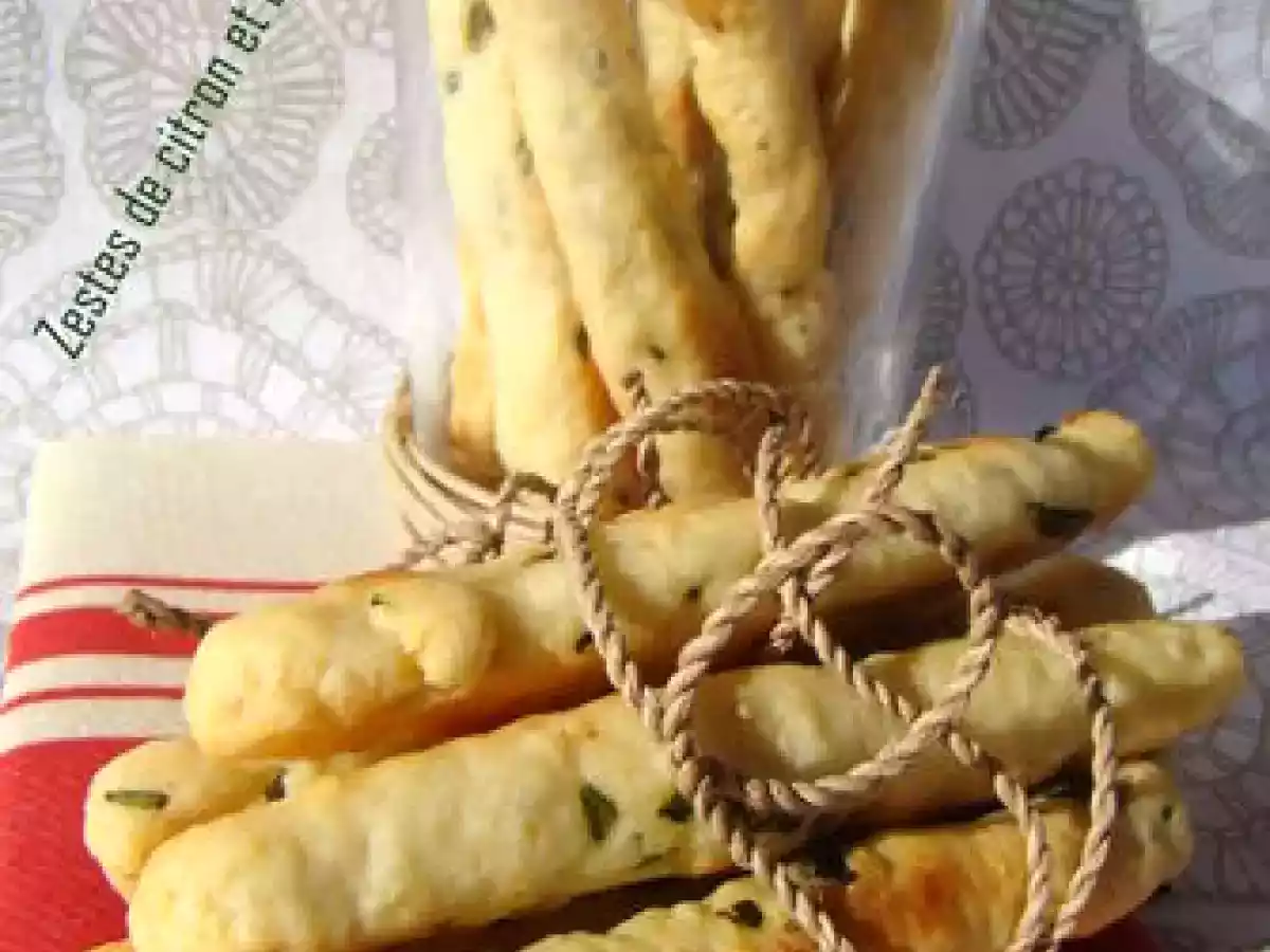 Mini gressin au citron et au basilic