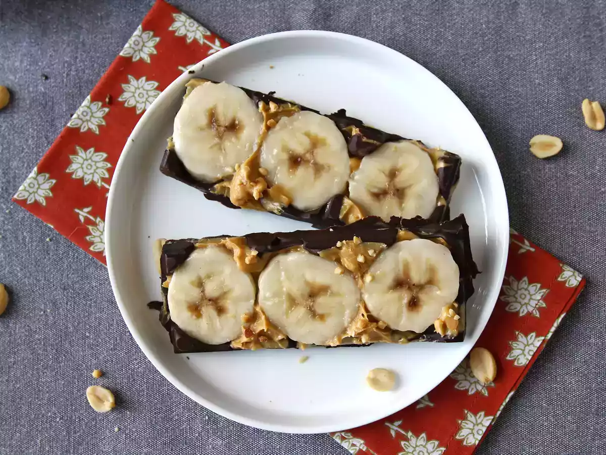 Mini tablettes banane, beurre de cacahuète et chocolat, ultra gourmandes et sans sucres ajoutés - photo 5