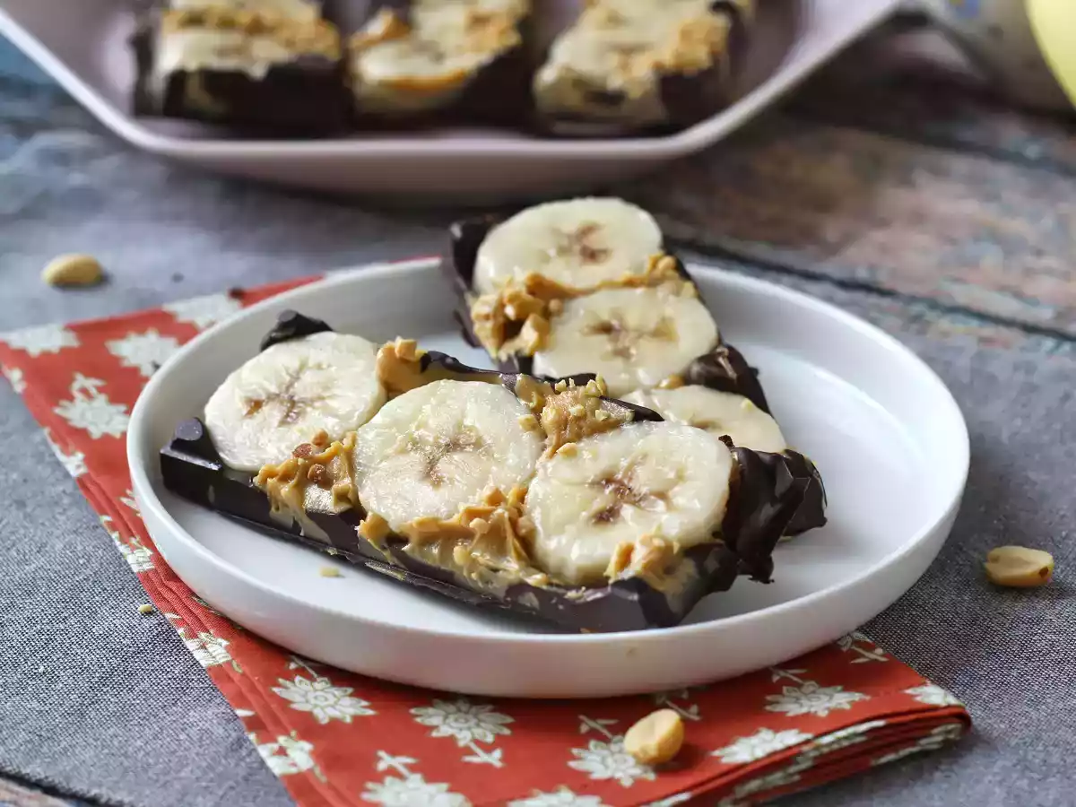 Mini tablettes banane, beurre de cacahuète et chocolat, ultra gourmandes et sans sucres ajoutés - photo 6