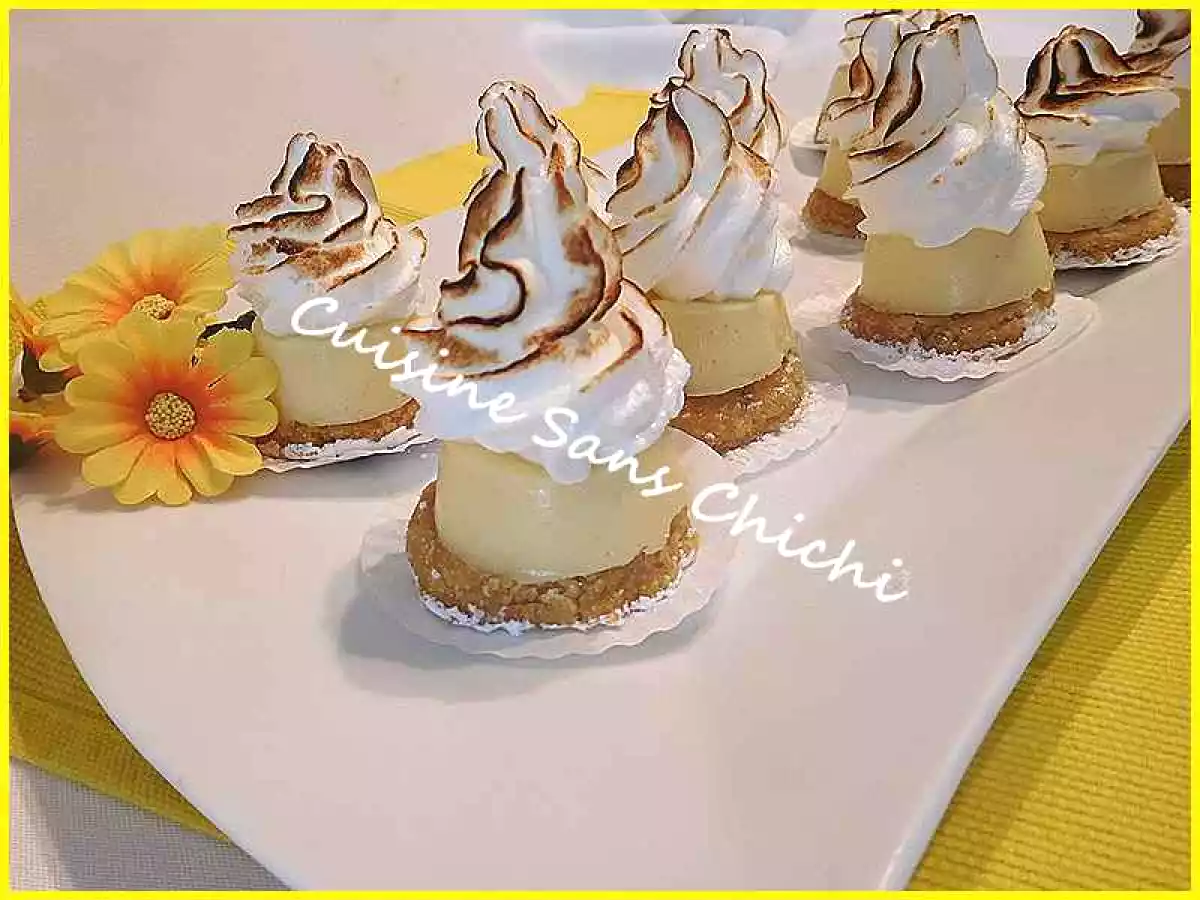 Mini tartelettes au citron, meringuées, sans cuisson.