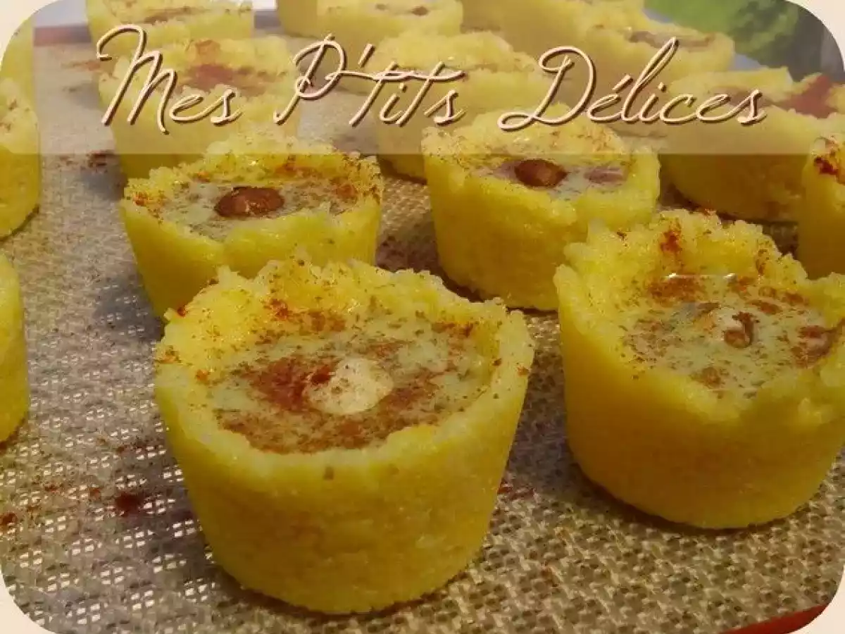 Mini tourtes de polenta, gorgonzola et noisettes