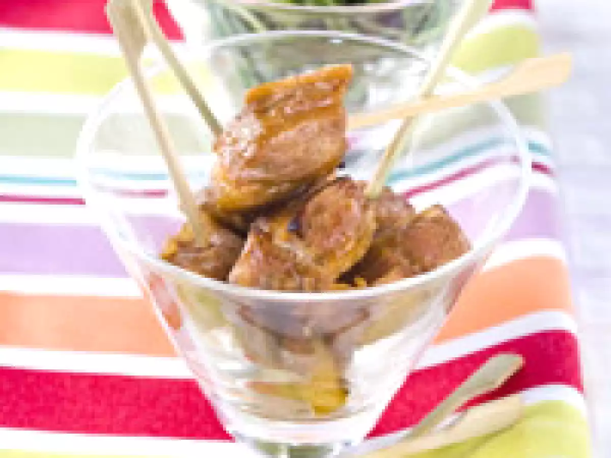 mini travers de d'agneau grillé au miel