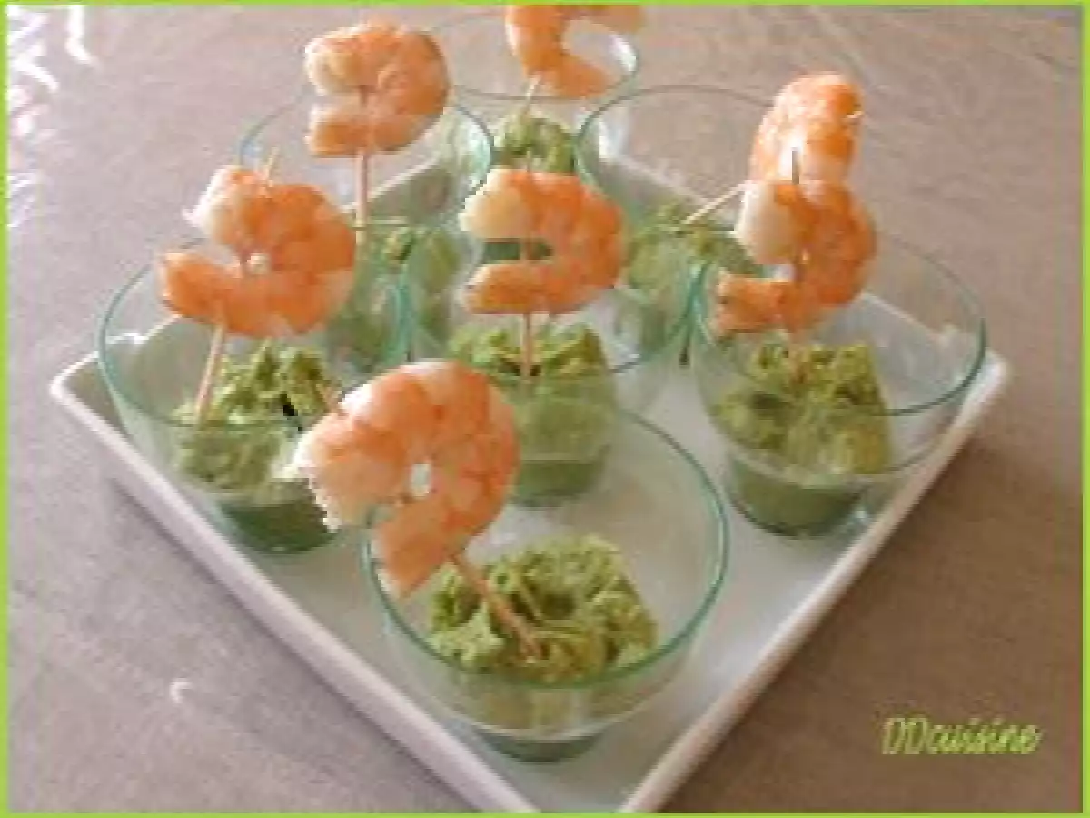 Mini verrines avocat - crevette