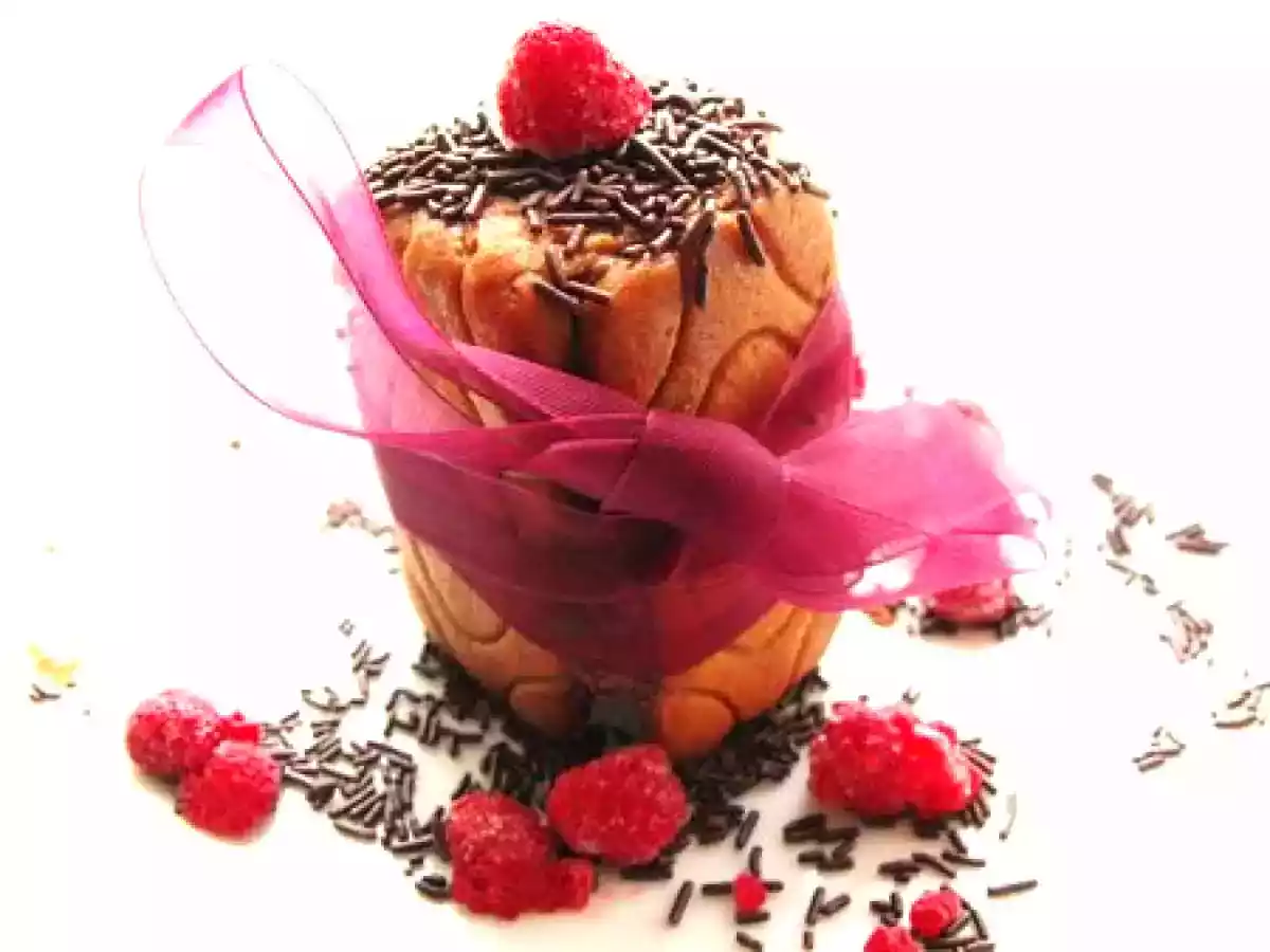 Minis charlottes au chocolat, spéculos et framboises