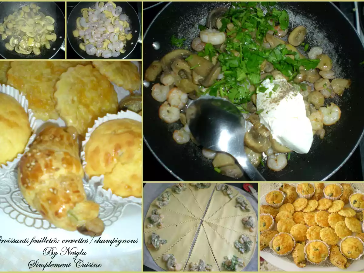 Minis croissants crevettes/champignons