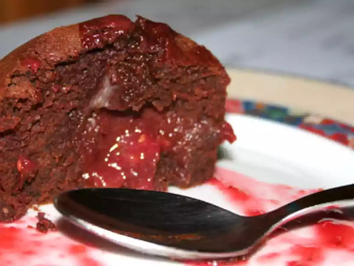 Moelleux au chocolat, coeur de fruits rouges