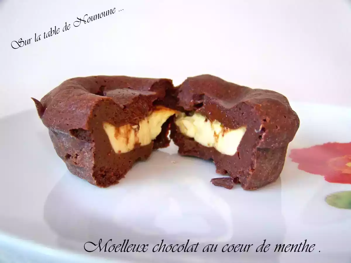 Moelleux au chocolat, coeur de menthe